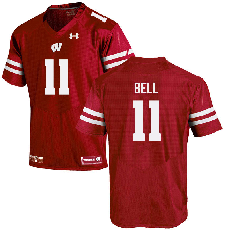 Men #11 Skyler Bell Wisconsin Badgers College Football Jerseys Sale-Red
